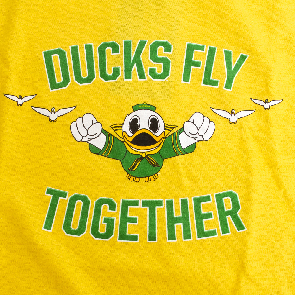Ducks Spirit, McKenzie SewOn, Yellow, Crew Neck, Kids, Football, Spirit Tee 2023, Ducks Fly Together, T-Shirt, 758983